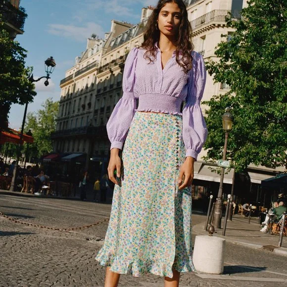 NWT Zara Floral Midi Skirt - Picture 2 of 11